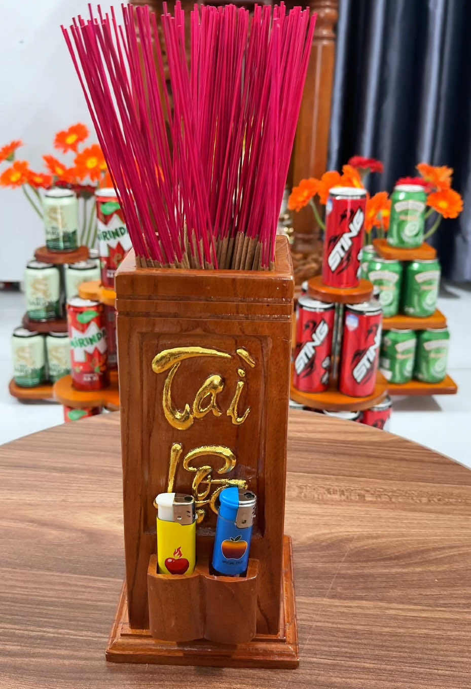 Ống đựng nhang điêu khắc 2 chữ Tài Lộc #ongdungnhang #ongdungnhangbanggo #ongdungnhanghoatiethoasen 