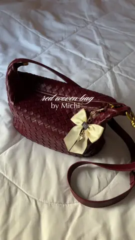 my fav everyday red woven bag! 🥀 #wovenbag #totebag #redbag #michibag #bagrecos 