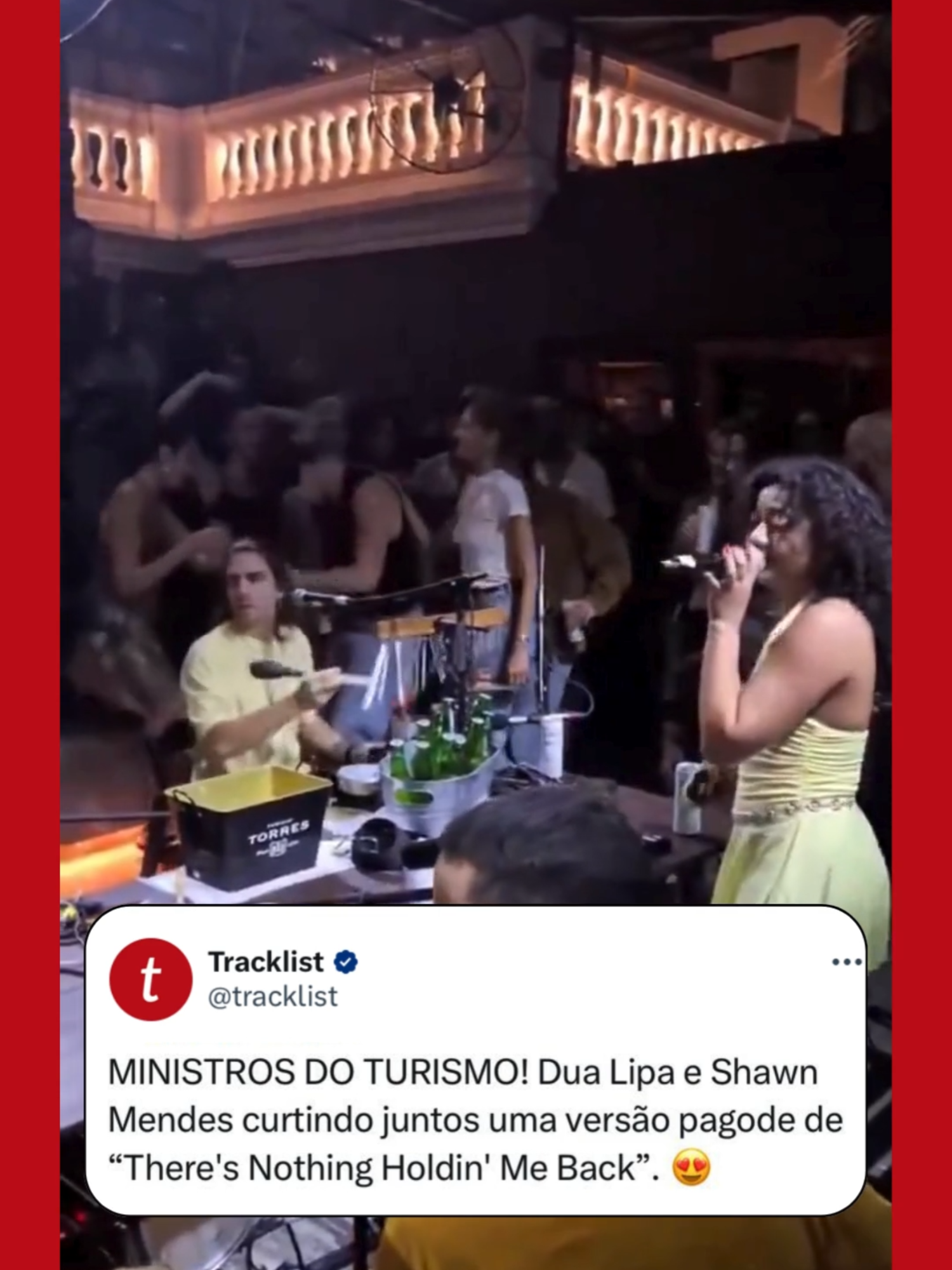 CPF PRA ELES JÁ! Dua Lipa e Shawn Mendes desbloquearam uma nova opção inesperada do bingo de 2025: curtindo um pagode juntos em São Paulo na noite de ontem (16), escutando suas músicas em versões brasileiras. Os cantores dançaram e cantaram músicas como 