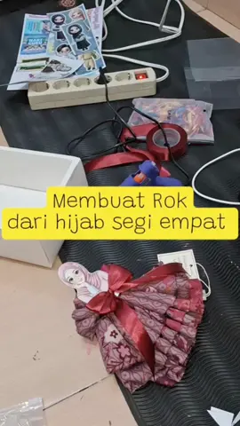 bikin rok dari hijab segi 4 #hampershijab #hampershariguru 