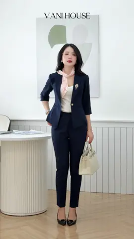 Set vest tông xanh than tay lỡ #vanihouse #thoitrangcongso #tiktokviral #vanihousevest #vanihousevest 