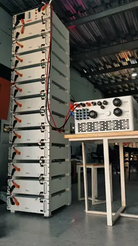 DEYE 50k HV Inverter, BOS-G Series 100Ah (12) Pcs One Set... #greenlandsolar #myanmar #deye #highvoltage #fyp 