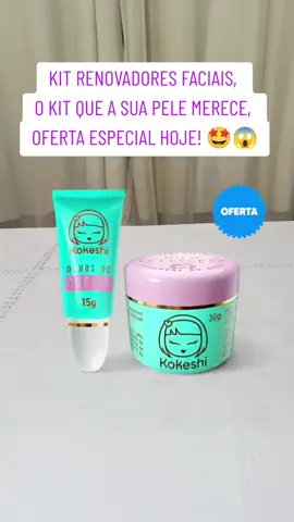 Kit Renovadores Faciais Kokeshi Pele Porcelana Olhos Gueixa #kitrenovadoresfaciais #kokeshi #pelesaudavel #cuidadocomapele #pelebonita 