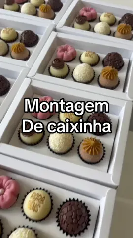 Mais uma montagem de caixinhas lindas 🥰 #alphavilleearredores #brigadeirogourmet #confeitaria #brigadeiropersonalizado #fyp 