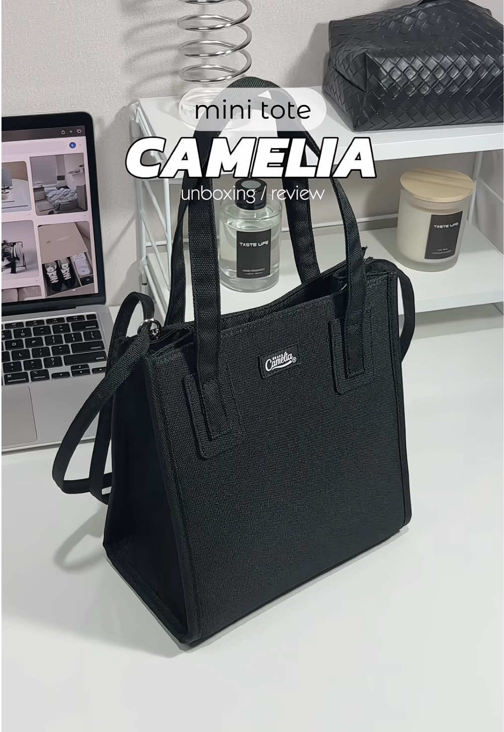 mới tìm được em túi tote, mang hằng ngày hay đi chơi đều xinh lắm nè#minitotebag #tuitote #camelia #tuixach #unboxing 