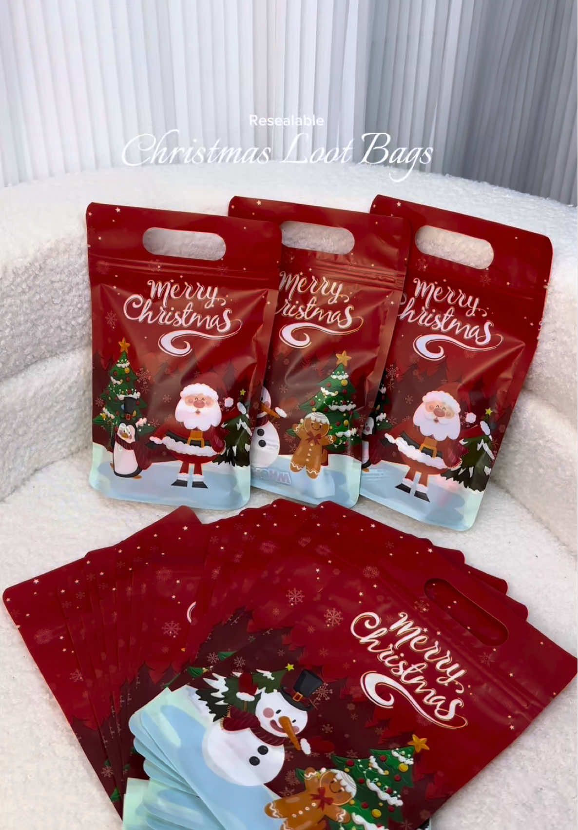10/25 Pcs Resealable Loot Bags for Christmas ✨🎄🛍️#lootbags #resealablechristmaslootbags #candybag #christmasgift 