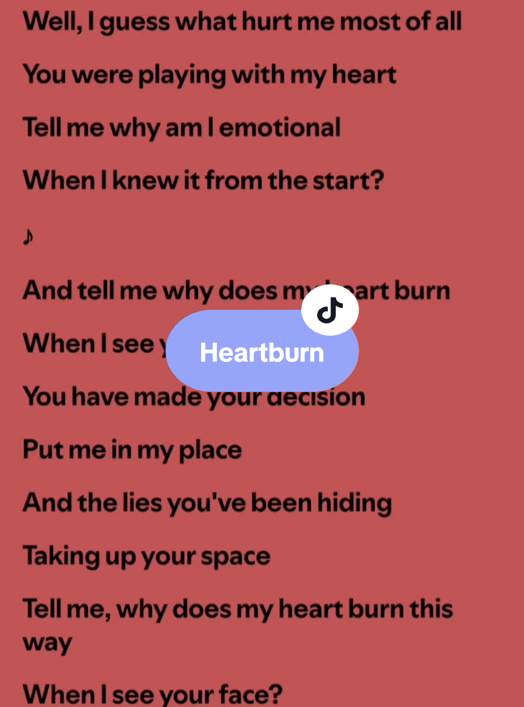 Heartburn🎶 by: Wafia #lyrics #spotify #kantakamuna🎤🎶 #oooooomerr_ #fyp 