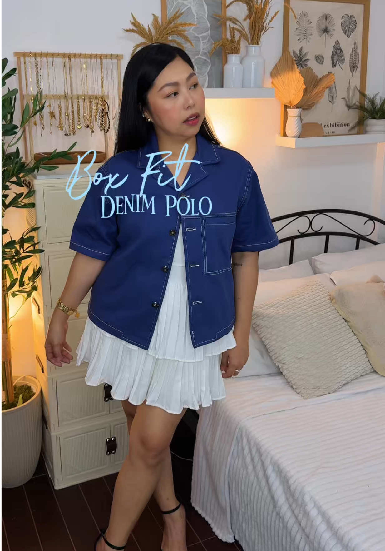 Pag bet ko talaga yung damit dedma pag paulit ulit ko xang isusuot 😍 #denimpolo #boxytop #croppedpolo 