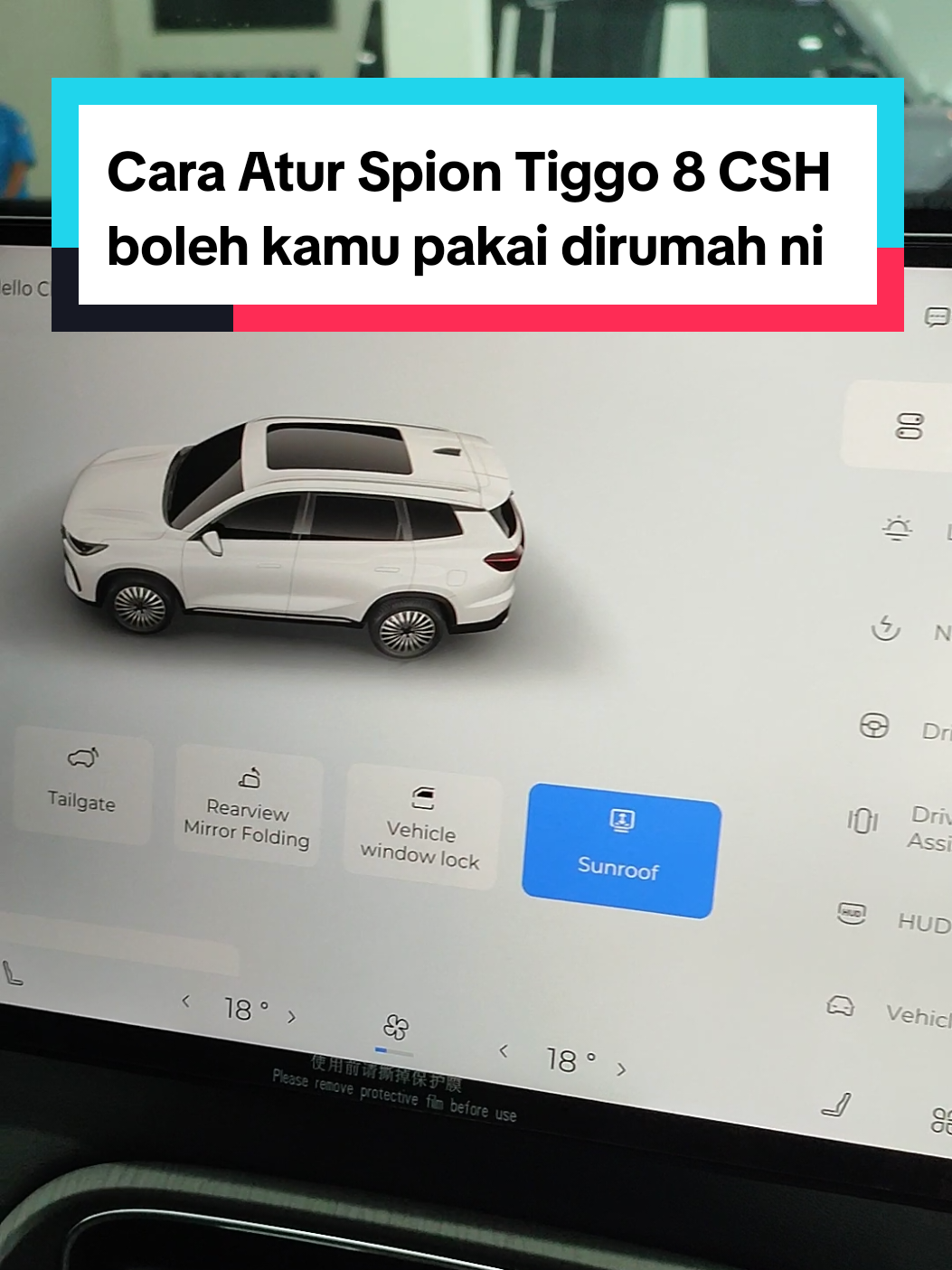 Cara Atur Spion Chery Tiggo 8 CSH, Kamu bisa atur dulu melalui head unit lalu pergi ke setting kemudia quick control lalu scroll kebawah hingga ada menu steering wheel button customization lalu pilih rear mirror adjustment, lalu pada stir kamu tekan gambar bintang kemudian untuk mengatur samping kiri kanan ataupun bawah atas kamu bisa menggunakan tombol setir sebelah kanan untuk spion kanan, kemudian tombol setir kiri untuk spion kiri. Chery Tiggo 8 CSH cara atur spion 1. Pergi ke setting 2. Quick Control 3. Scroll kebawah 4. Menu steering wheel button customization 5. Pilih rear mirror adjustment 6. Tekan logo bintang 7. Atur spion melalui tombol yang ada di setir Chery Tiggo 8 CSH mobil keluarga 7 penumpang yang cocok untuk dibawa perjalanan jauh tanpa harus khawatir kehabisan bensin. Chery Tiggo 8 CSH bisa berjalan hingga 1.300km lebih dengan teknologi hybridnya yang canggih dan sangat irit. Info test drive dan Pemesanan Chery Pekanbaru Hubungin Wa: 0831-6780-7054 #tiggo8csh #fyp #foryou #foryoupage #trending @Chery Motor Indonesia 