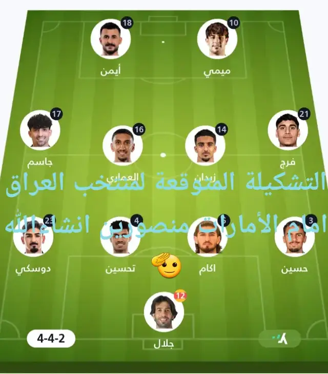 التشكيلة المتوقعة للعراق#الشعب_الصيني_ماله_حل😂😂 #بارق #ابوجنه 