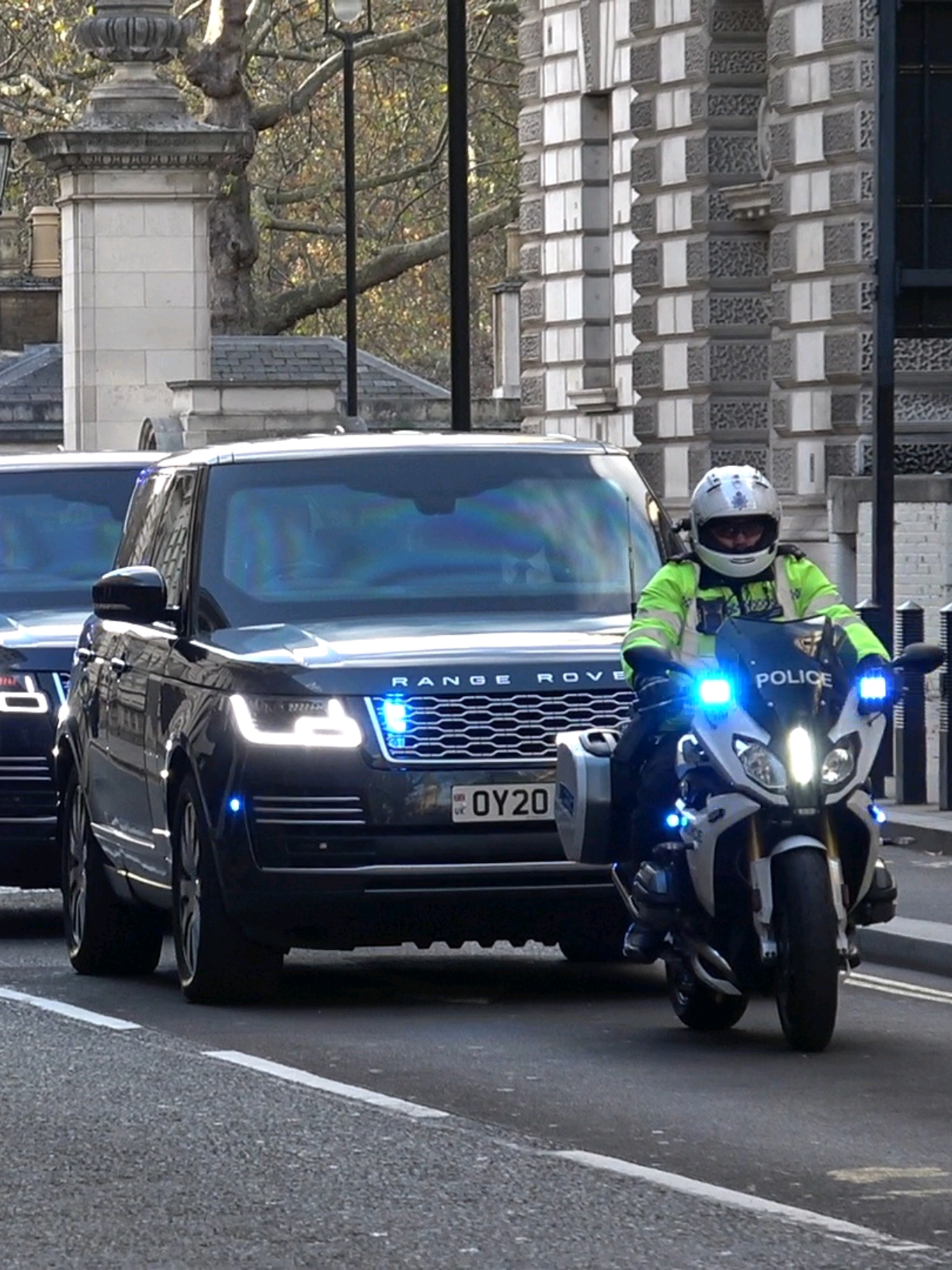Prime Minister Keir Starmer seen being escorted by the special escort group 