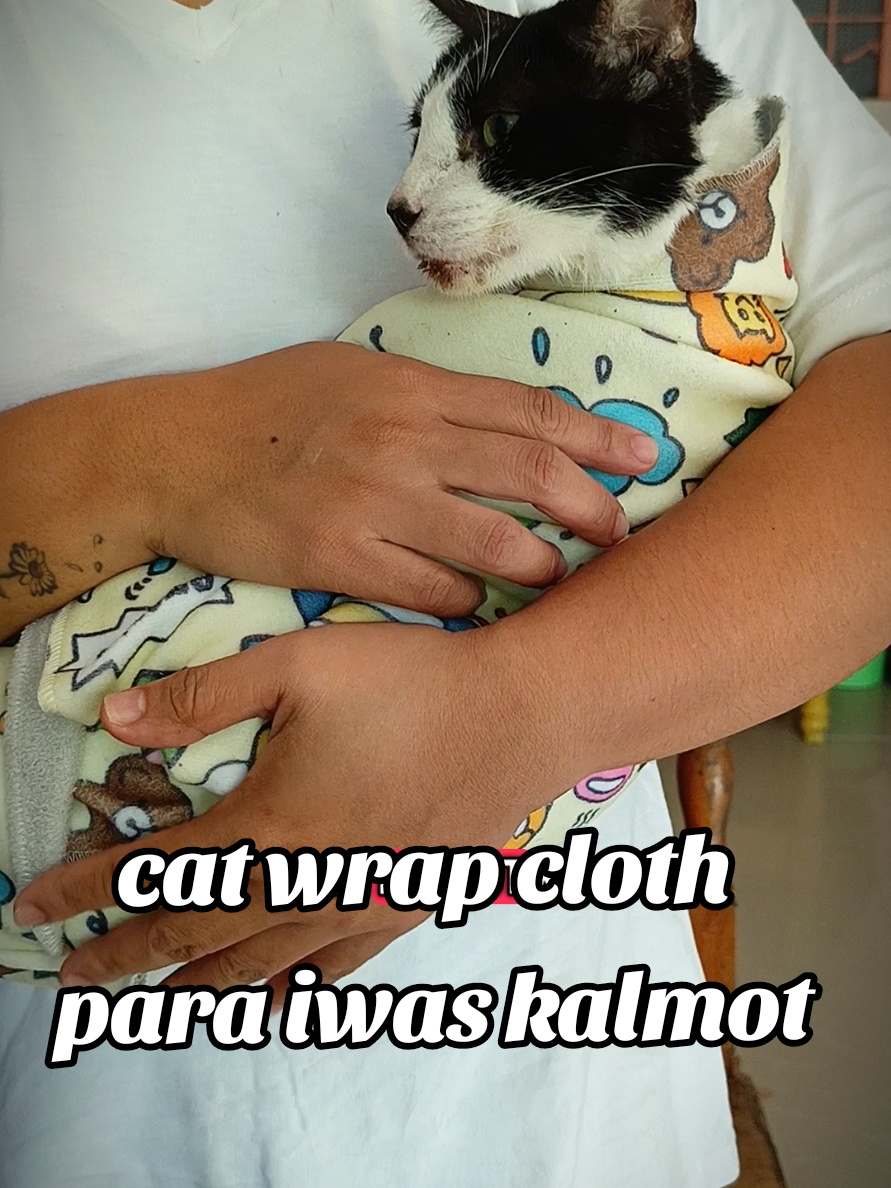 cat wrap cloth iwas kalmot sa alagang pusa #cataccessories #catfashion #petwrap #catclothing #catstyle 