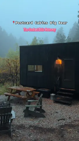 Fog + a cozy cabin= perfection  save for your next cozy Big Bear trip  ✨Now you can Book by clicking on the green pin 📍 location   @Marriott Bonvoy @Postcard Cabins #tiktokgotryout #bigbear #cozycabins #cabinlife #lakearrowhead 
