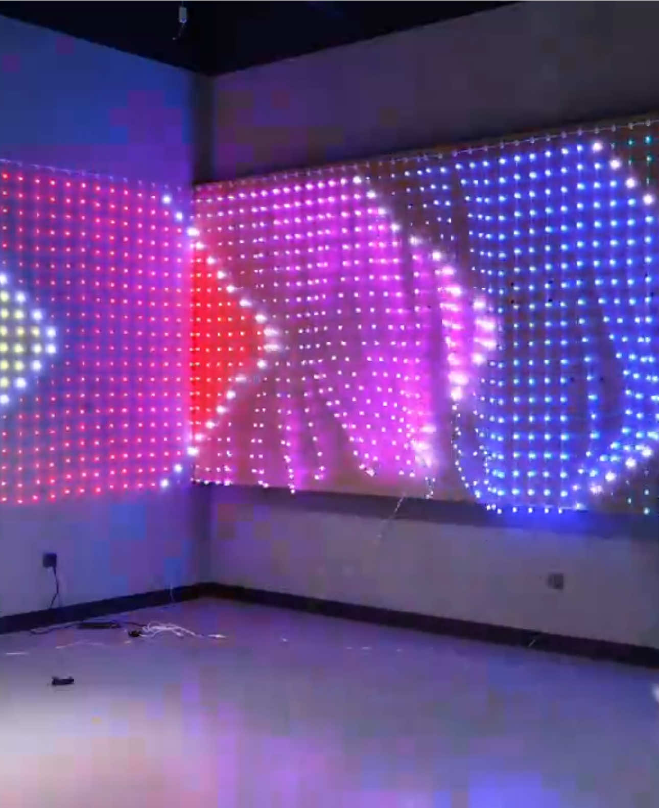 Mành thả Led Trang Trí cắm điện 220v Chống Nước #dentrangtritet #ledmanhmua #denled #denled7mau #denledsieusang 