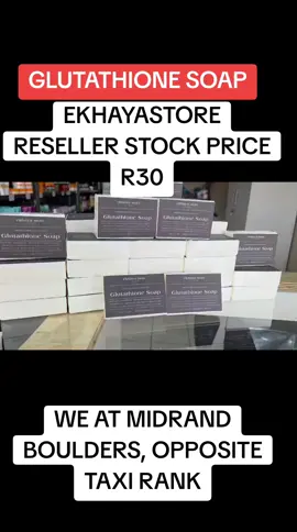 Glutathione Soap Original price: R60, stock price R30 from 10units, R25 from 50units. Deep Cleansing and Refreshing Formula Glutathione Soap Bars are designed to deliver an intensive cleansing experience, washing away dirt, sweat, and excess oils while leaving your skin feeling smooth, soft, and refreshed. Each bar creates a rich lather that thoroughly cleanses without stripping natural moisture, promoting a clean and balanced feel suitable for all skin types. #skincare #johannesburg #midrand #ekhayastore #halfwayhouse 