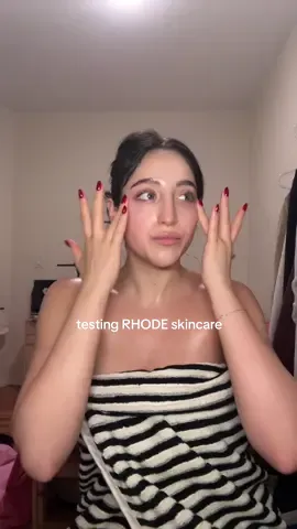 @rhode skin has redeemed themselves (also @BURGA is responsible for my stripe obsession) #slincare #skincareroutine #rhodeskin #rhode #rhodeskinreview 