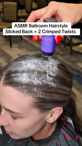 ASMR 🔊 Ballroom Hairstyle Tutorial  Slicked Back Hair  + 2 Crimped Twists  Do You Ever Crimp Your Hair?  Final Result in the End 👀 #creatorsearchinsights #ballroomhair #asmr #hairtutorial #hairstyle 