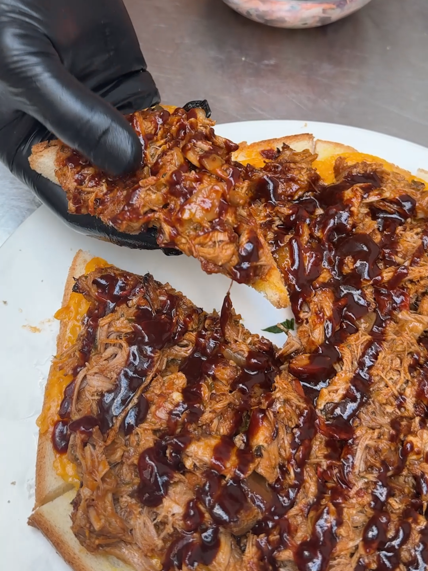 Pulled Pork Texas Toast Wheel! Spin into BBQ heaven 🔥🐖 #fyp#usa🇺🇸#pulledpork#toast