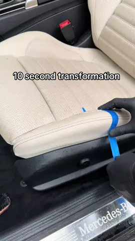 Dirty worn leather, 10 second transformation #cardetailing #satisfying #mercedes #automobile 