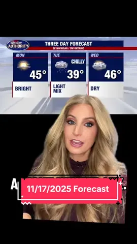 Chilly start to the week. Wintry mix Tuesday then 50s by the end of the week! #detroit #michigan #weather #MIwx #november 