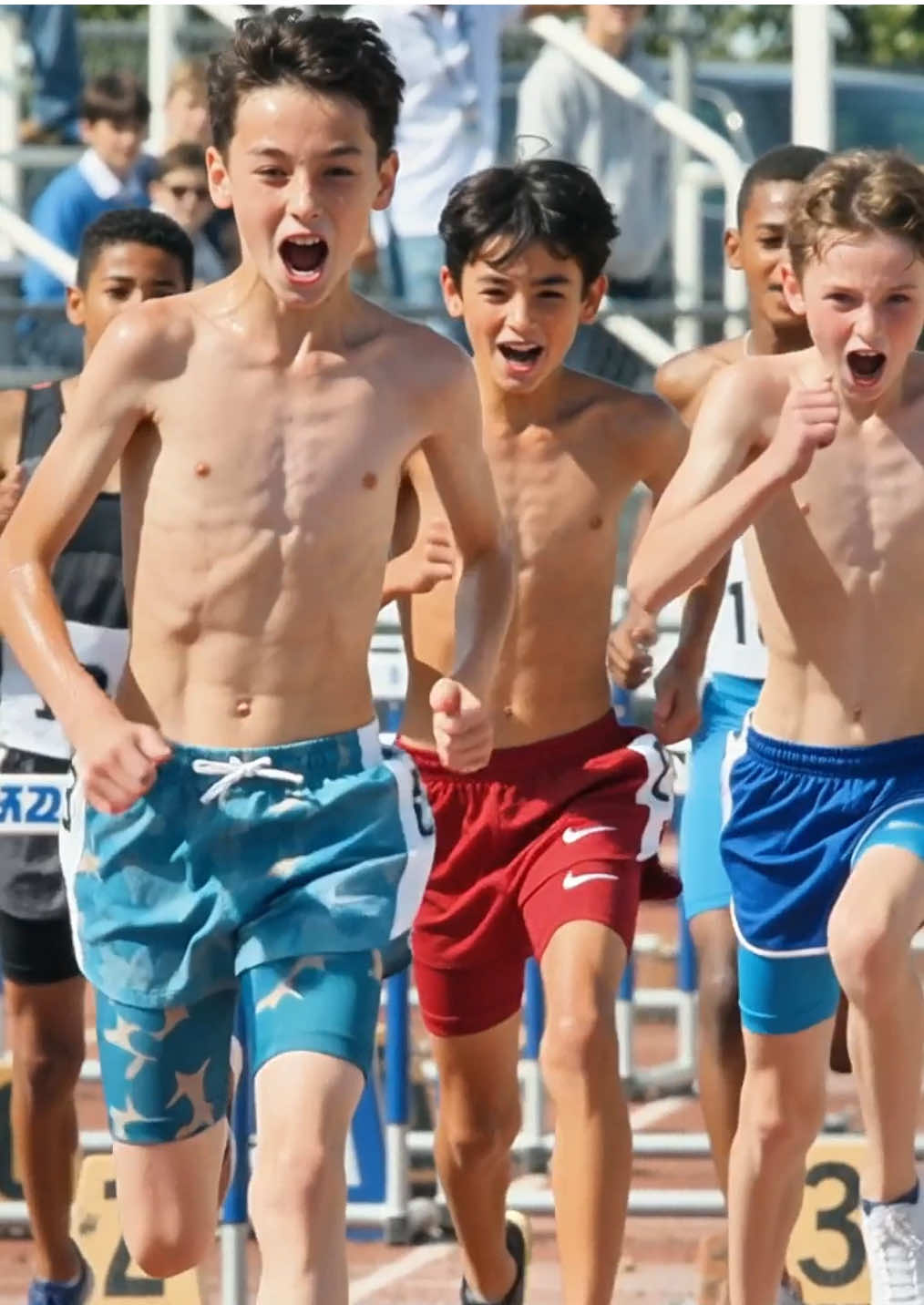 Our sprint juniors for the next Olympic Games 3 These young up-and-coming athletes would one day represent their countries victoriously at the Olympic Games. #sprinter #Olympics #juniors #youngboy #aiart 