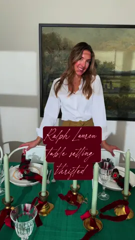 Proof that you don’t need a Ralph Lauren price tag to get the Ralph Lauren look. This whole tablescape is thrifted: the plaids, the brass, the gold rimmed plates, velvet ribbon … all the cozy vintage charm. Thrifting is my favourite way to create that timeless, lived-in, old-money RL aesthetic on a budget. Here’s a list to achieve the RL look: 1. Plaid Everything 2. The Ralph Lauren Colour Palette (see below) 3. Equestrian Accents 4. Brass + Gold Details 5. Old-World Dinnerware 6. Leather Details 7. Nautical or Lodge Elements 8. Vintage Books Ralph Lauren Signature Colours: Navy Blue Hunter Green Burgundy / Deep Red Cream / Ivory Chocolate Brown Camel / Saddle Tan Black Brass / Antique Gold accents #ralphlaurenaesthetic #thriftedhome #thriftedfinds #thrift #thrifthaul 