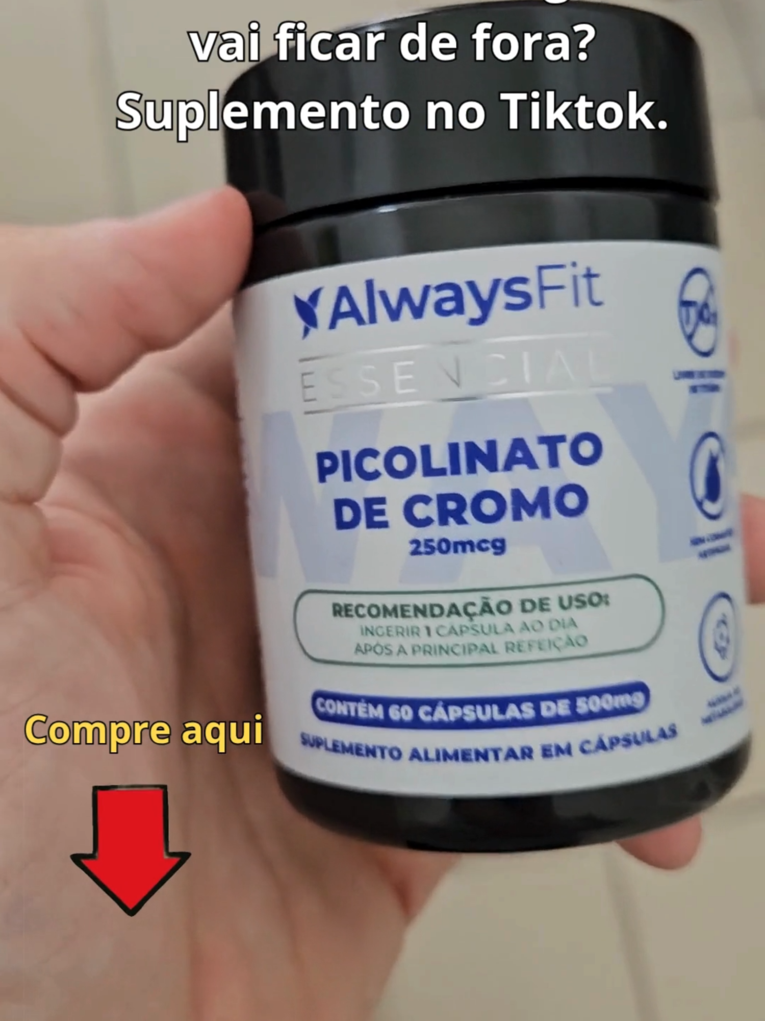 Suplemento no tiktok #picolinatodecromo #picolinato #academia #shape #homem #mulher #promo #cromo