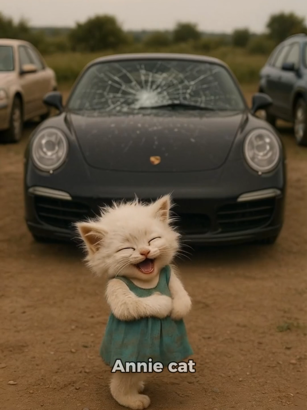 Porsche is just a toy in the eyes of the cat#cartoon #poorcat #sad #animation #cat #fyp #foryoupage #viral #ai #aicat 