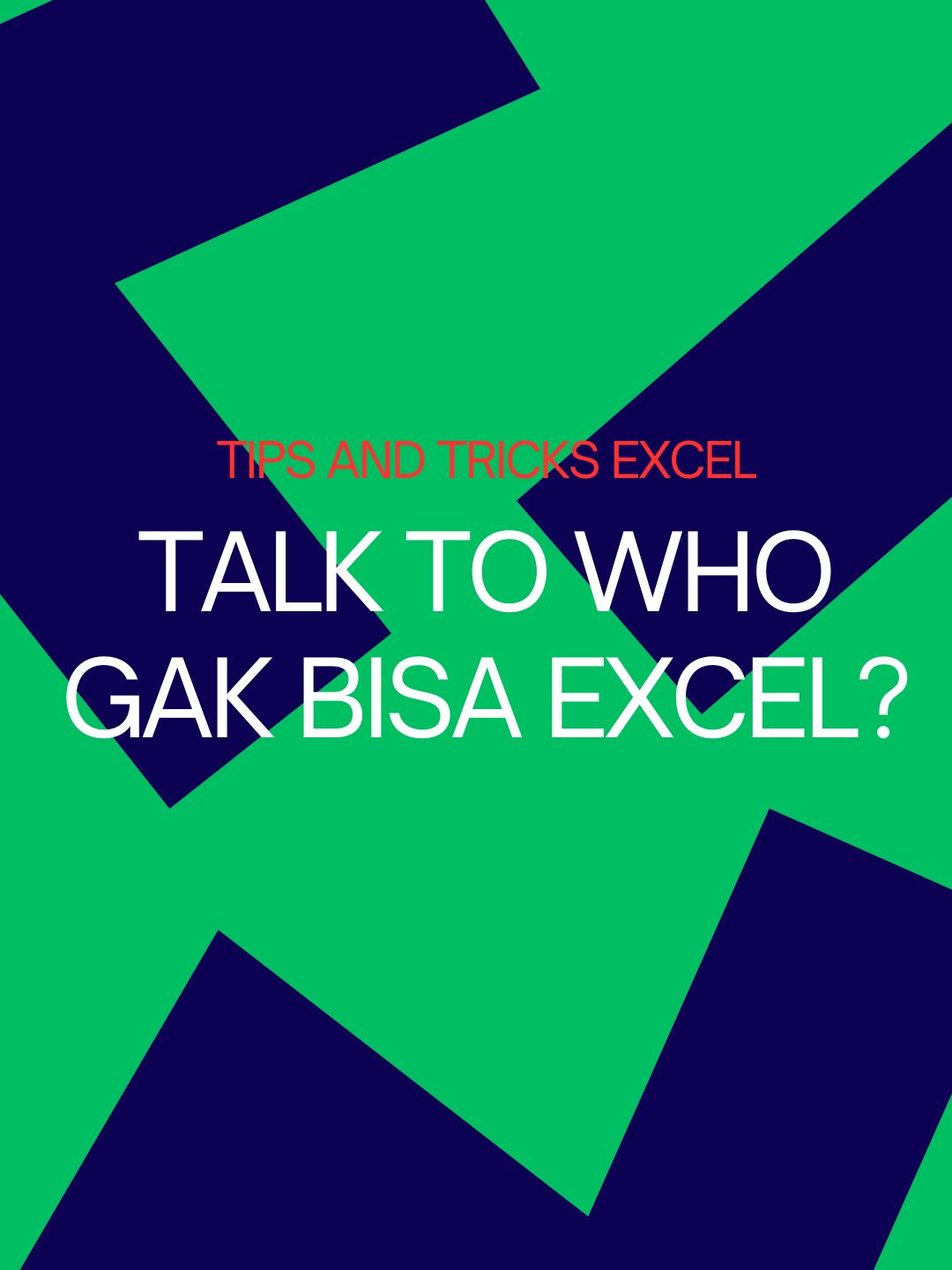 Talk to who kalau ditanyain HRD pas inverview tapi kita gak bisa olah data Excel Gawat! Nih yang mau belajar excel boleh komen 