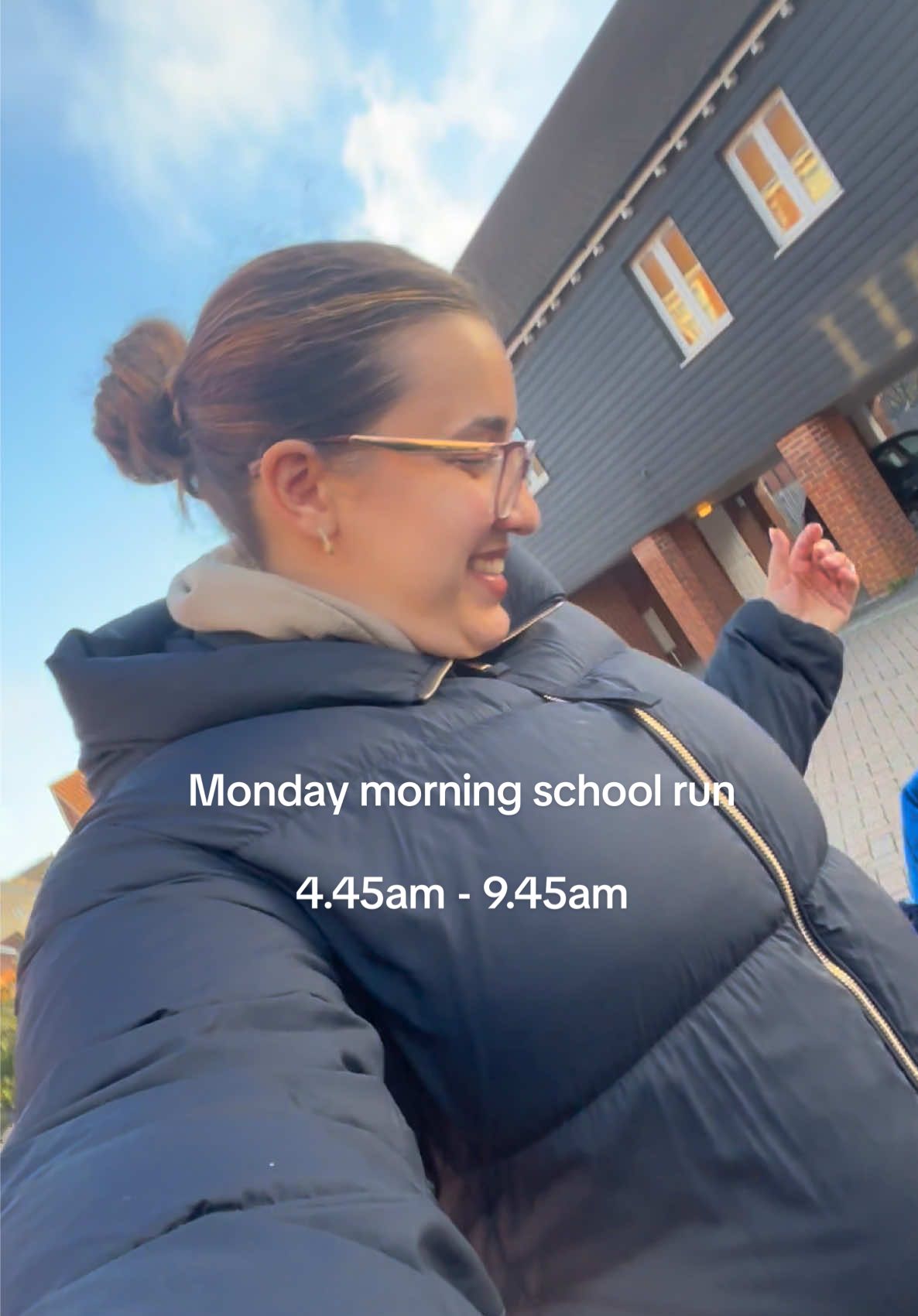 Happy Monday - the temperature has dropped for sure but I’m not mad at it ❄️  #motherhoodunfiltered #motherhoodafterloss #momtok #schoolrun #morningvlog 