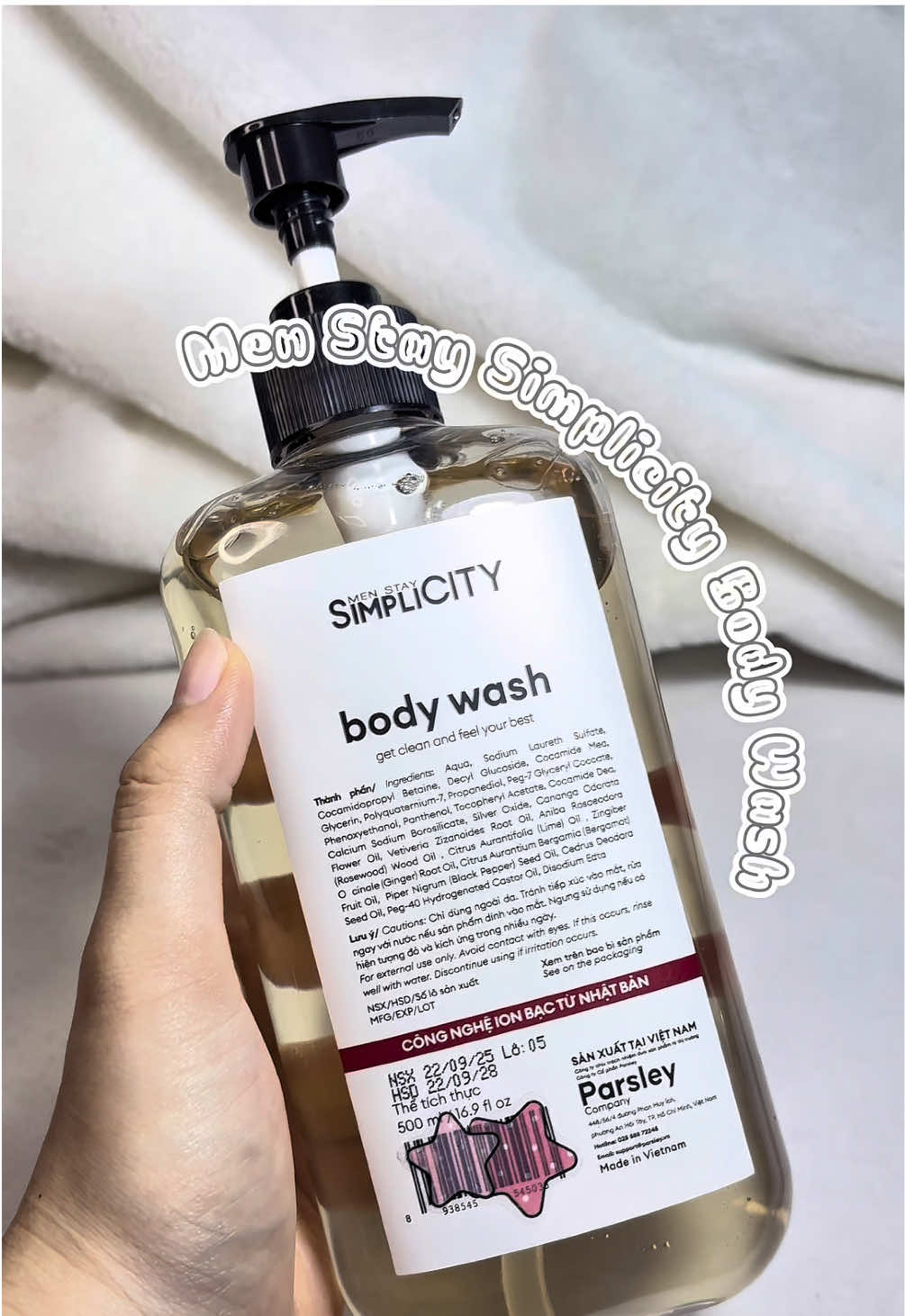 Sữa tắm hỗ trợ sạch khuẩn, khử mùi với lon Bạc+ hương tinh dầu Men Stay Simplicity Body Wash 500ml#menstaysimplicity #laydalensac #suatam 