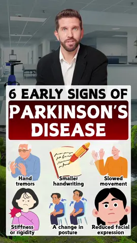 6 early signs of Parkinson’s disease #parkinsons #parkinsondisease #parkinsonsawareness #healthtip #usa_tiktok 