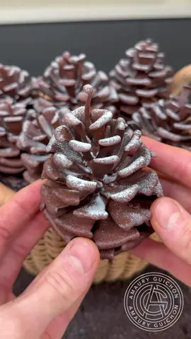 Chocolate Pinecone! 🌲 All the flavors of winter in one dessert! #amauryguichon #chocolate 