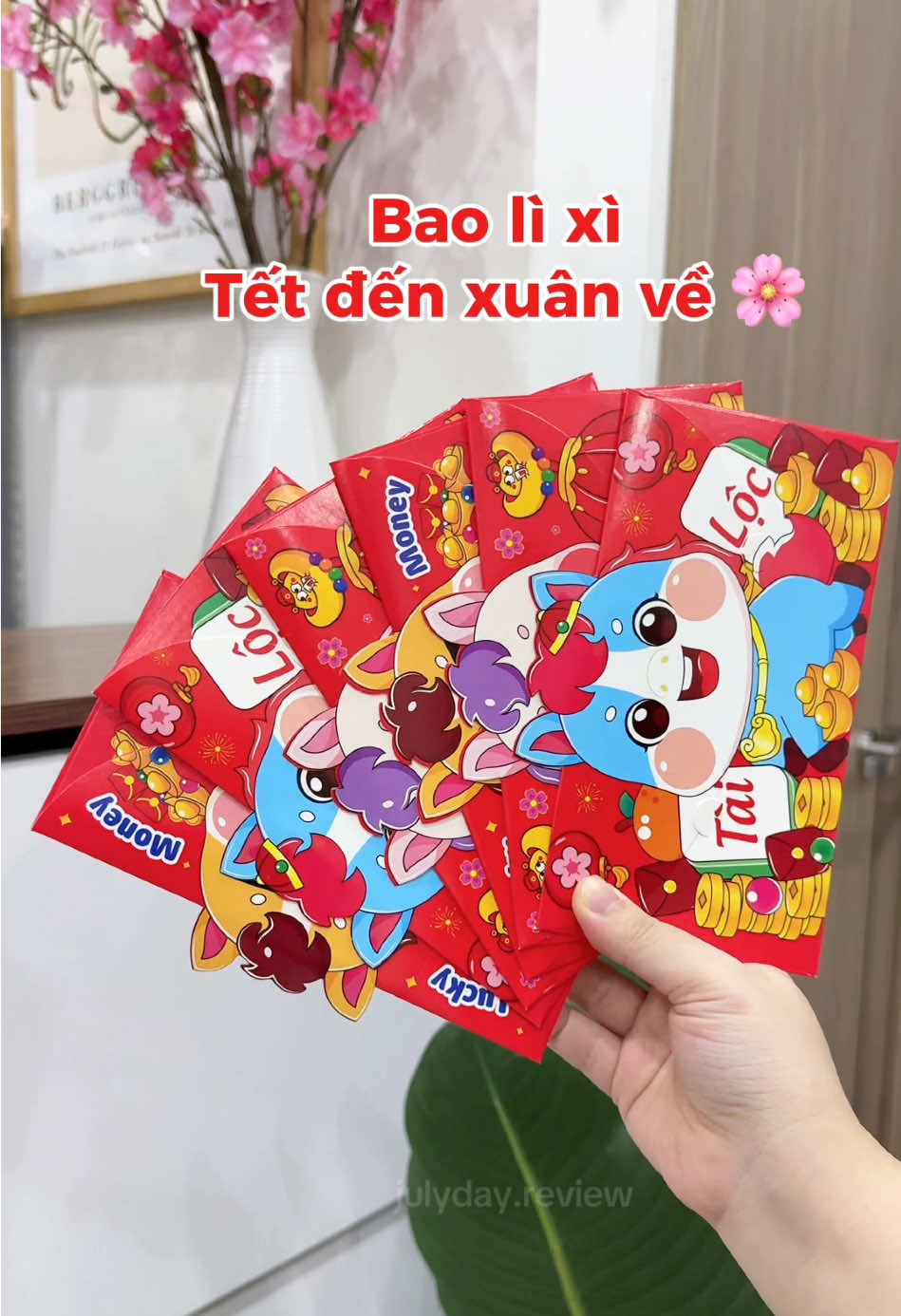 Bao lì xì tết đến xuân về 🌸 #baolixi #baolixitet #tet2026 #lixi #julydayreview 