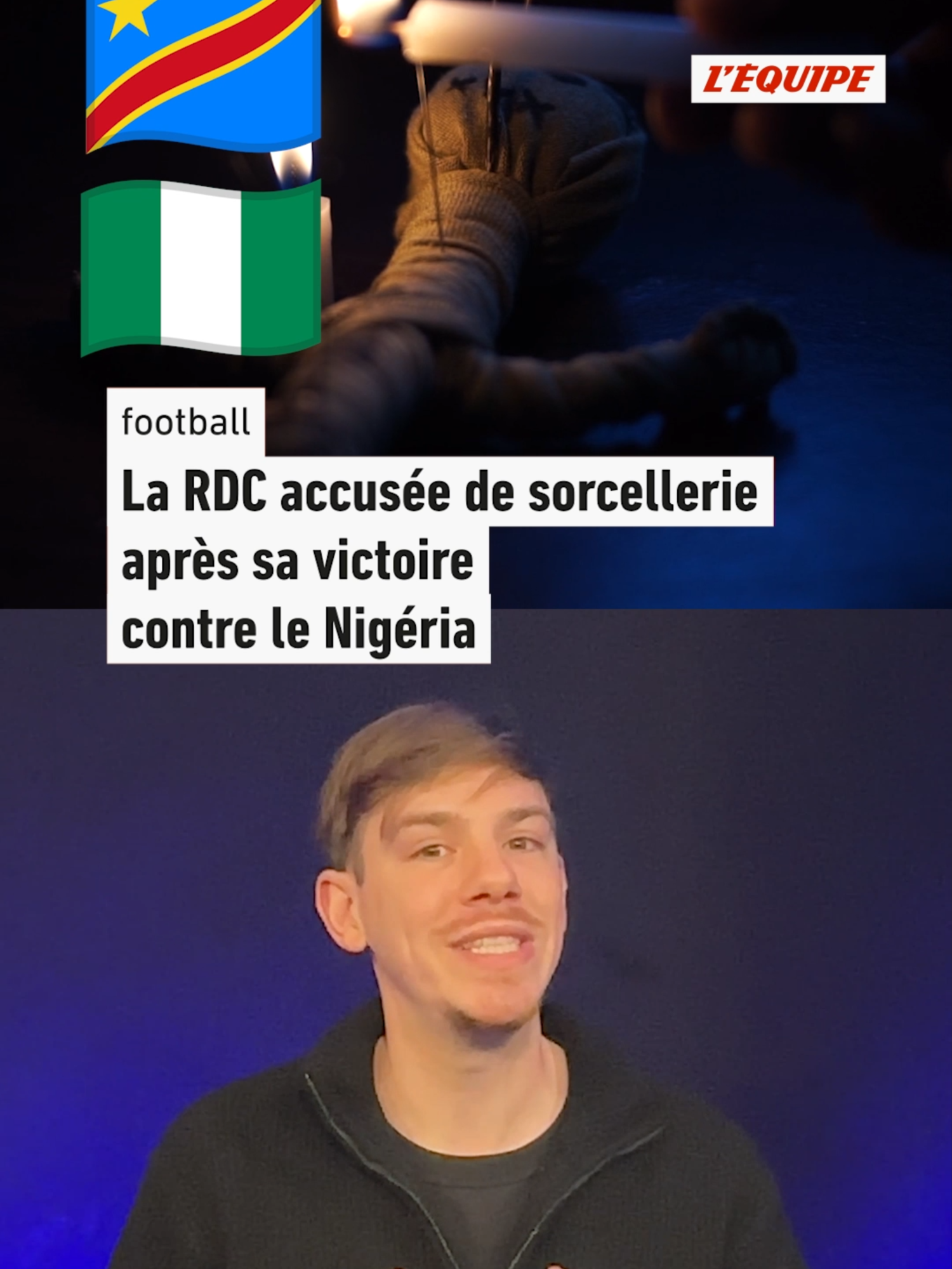 Après l'élimination du Nigeria des qualifications pour le Mondial 2026, le sélectionneur des Super Eagles Eric Chelle a accusé la sélection de la RDC d'avoir eu recours au vaudou lors de la séance de tirs au but fatidique dimanche (1-1, 4-3 aux t.a.b.). #sportstiktok #congo #rdcongo🇨🇩 #rdc