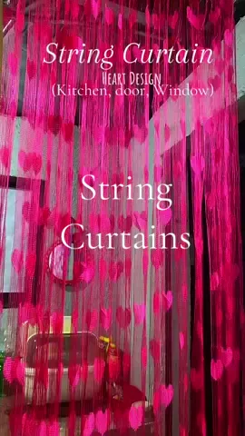 Ang cute nitong String Curtain Heart design at ang mura lang pwedeng lang door, window, and kitchen  #stringCurtain #Curtain #heartstylecurtain #Homedecor #PinkCurtain 