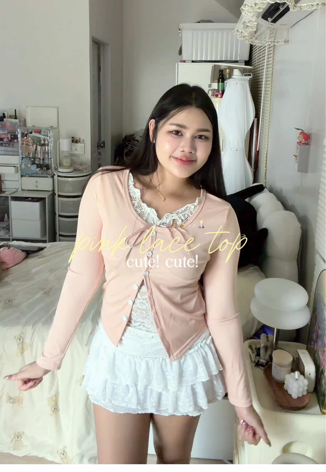 สวยอ่าาา💗 น่ารักสุดๆๆ  #เสื้อผ้าแฟชั่น #เสื้อผ้าผู้หญิง #OOTD #เสื้อยืดลูกไม้ 