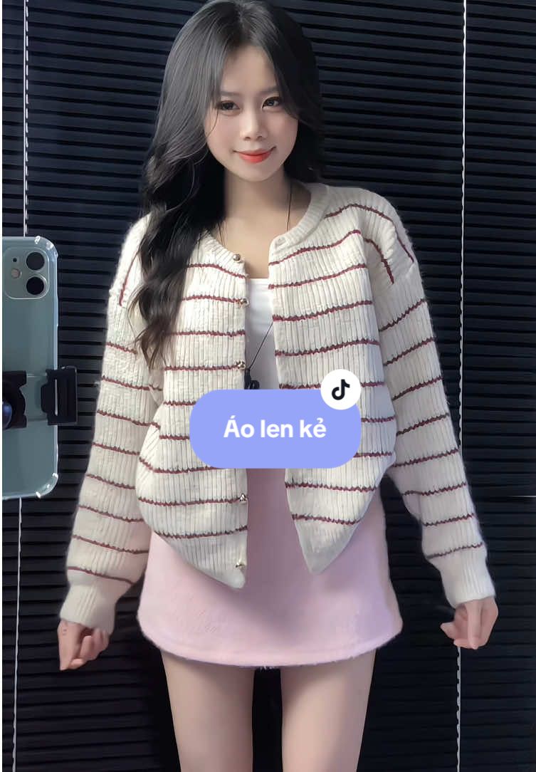 Áo len kẻ #aolen #aocardigan #aomuathu 