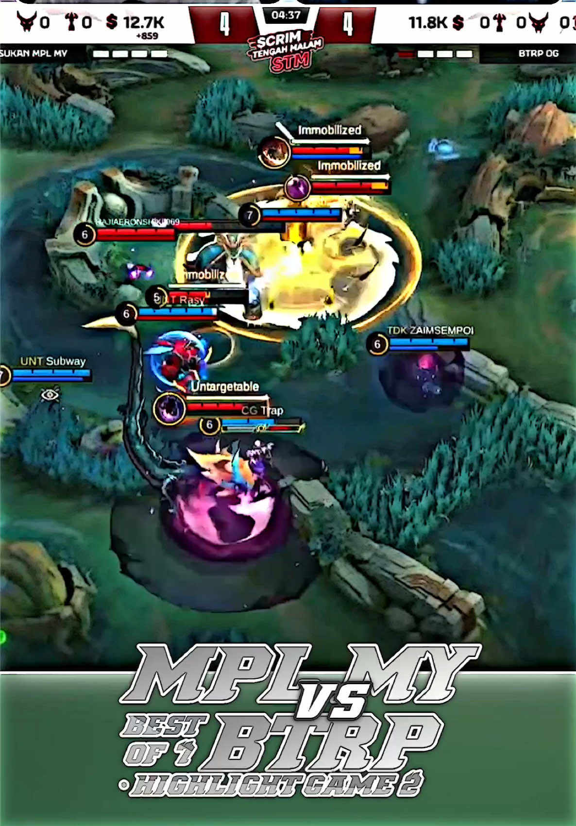 highlight • mplmy vs btrp | game 2 scrim tengah malam• #btrp #mplmy #WinWithMLBB #MLBB #fypシ  