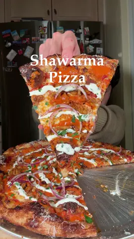Shawarma Pizza. Baked on @Baking Steel Company and @King Arthur Baking bread flour. This was delicious. #pizza #shawarma #asmr #EasyRecipe #DinnerIdeas 