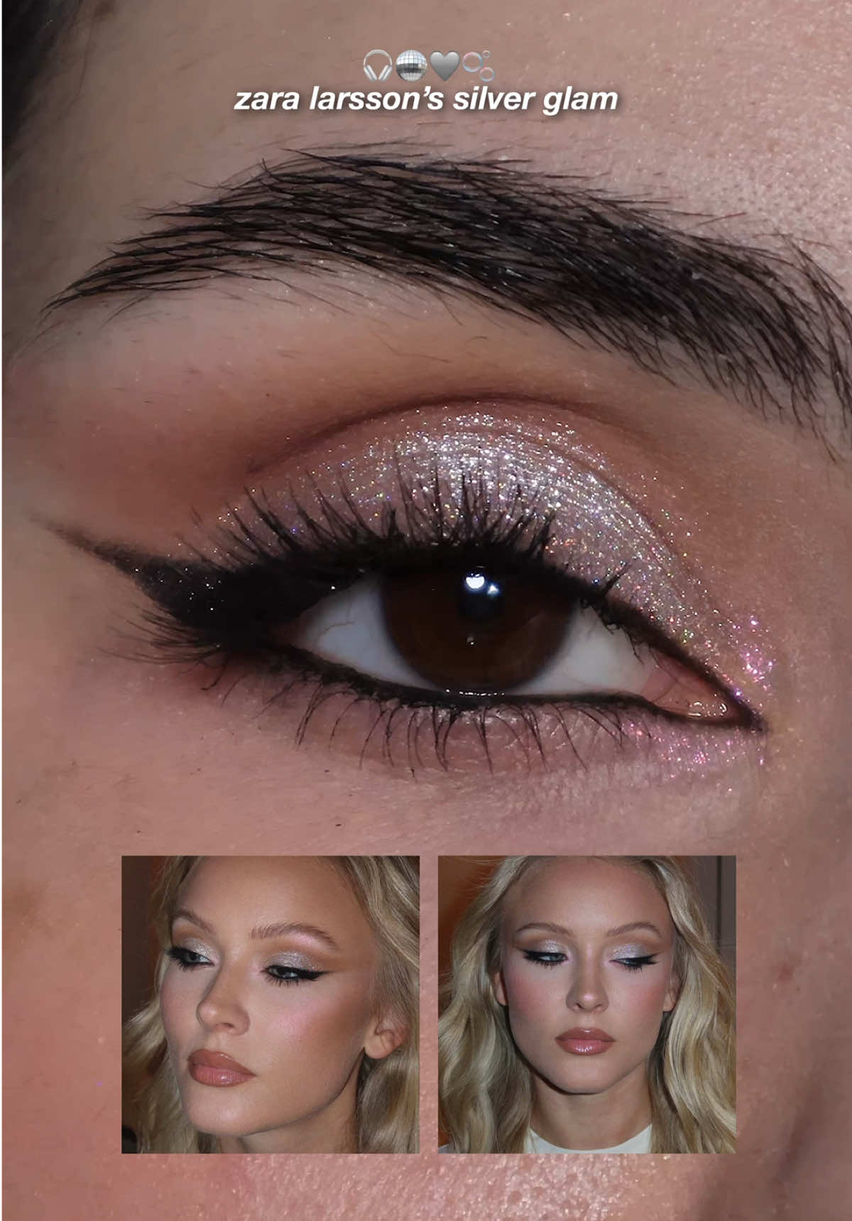ad (some products were gifted) — we’re ALL obsessed with @sophia sinot‘s makeup looks for @Zara Larsson’s tour 🥹💖 magical makeup is back ✨🐬 credit to sophia sinot for the original look + photos 🤍 would you try this silver glam? #makeuprecreation #eyemakeup #silvermakeup #makeuptutorial #makeupaesthetic 