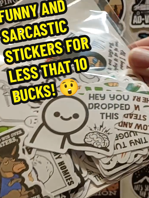 🔥 100 Sarcastic & Funny Stickers… for UNDER $10?! If your water bottle, laptop, toolbox, or journal needs personality, this pack brings the attitude, the humor, and the chaos 😂 Perfect for: ✔️ creators ✔️ students ✔️ office warriors ✔️ anyone with a sense of humor All safe, all clean, all vibe-boosters — and yep… 100 stickers for less than ten bucks. Don’t blink, they go fast 👀🔥 #stickerpack #sarcasticstickers #funnygiftideas #tiktokshopfinds #under10finds 