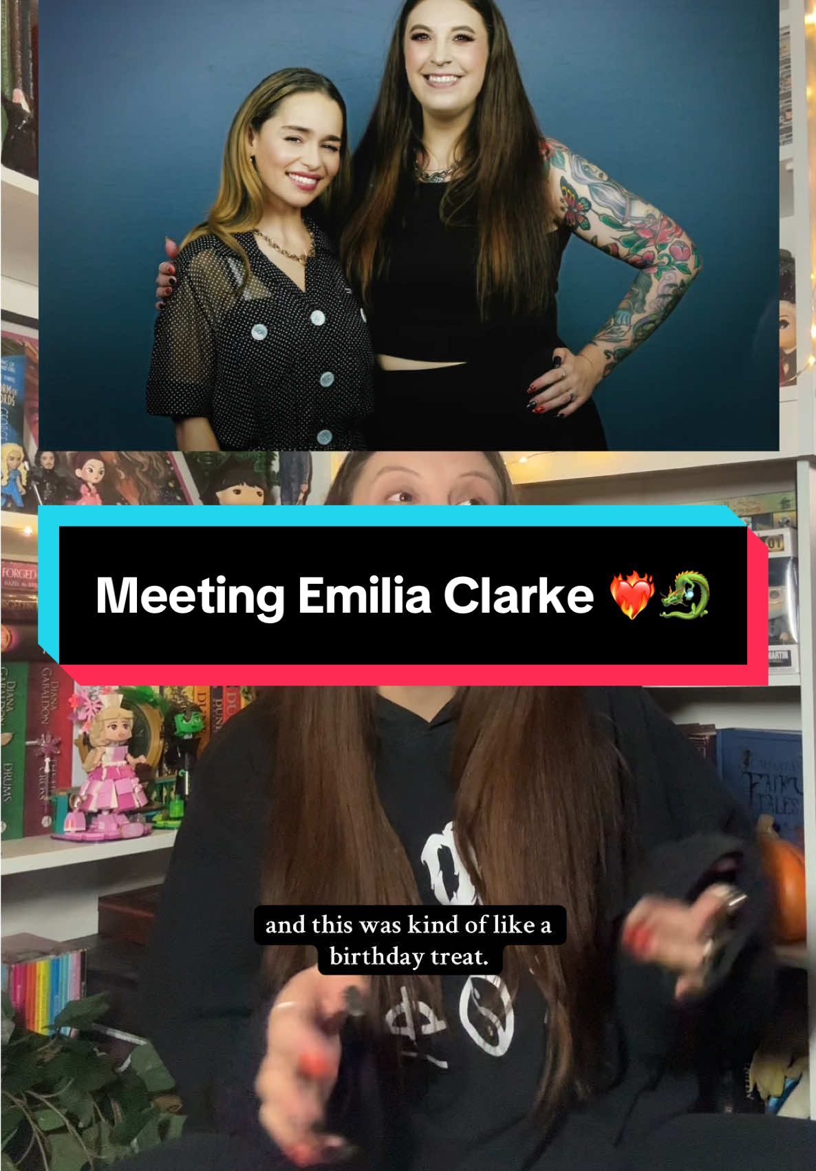 Replying to @Dayani ❀˖° meeting the Mother of Dragons herself, the Emilia Clarke!!!!! #emiliaclarke #gameofthrones #daenerys #daenerystargaryen #motherofdragons #comiccon #liverpool #liverpoolcomiccon #asoiaf #asongoficeandfire 
