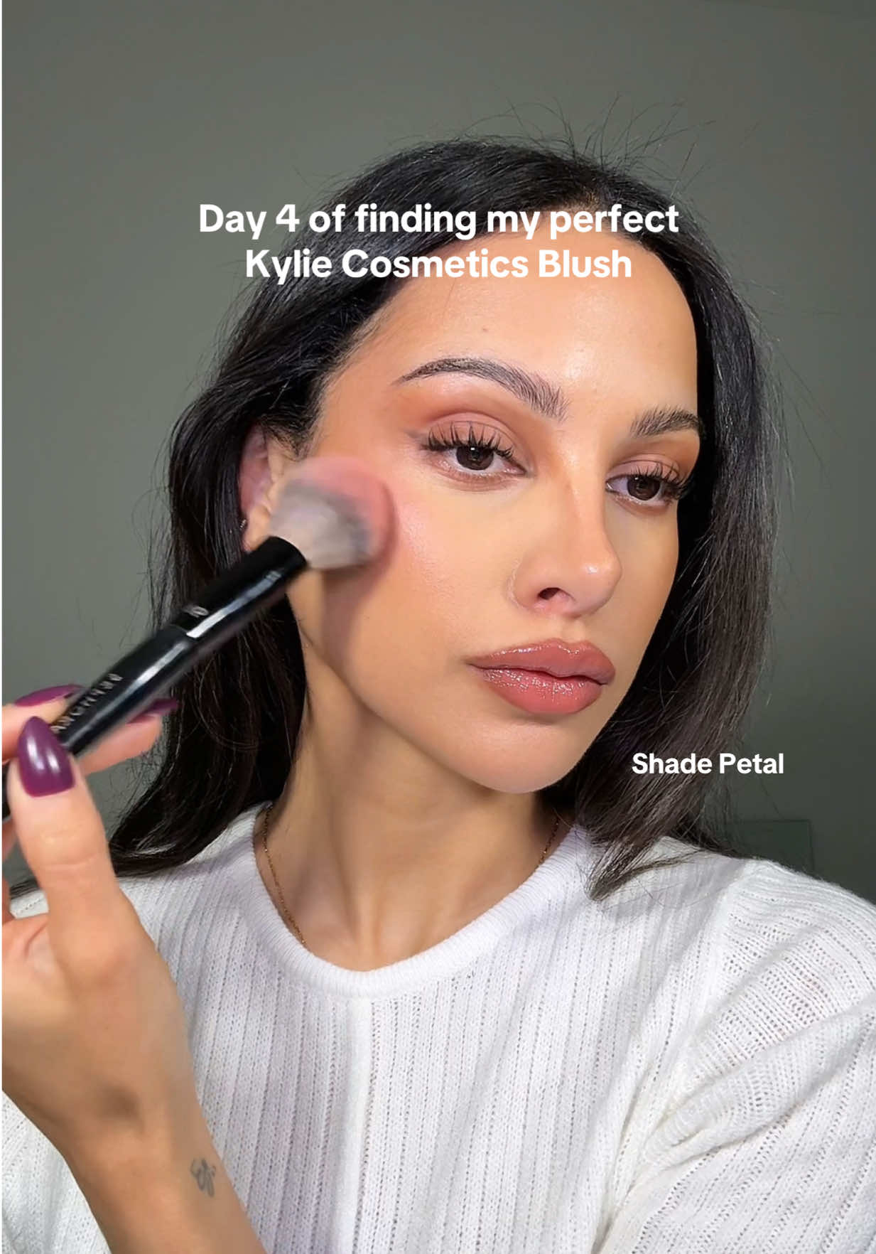 Day 4 of finding my perfect Kylie Cosmetics shade 🌸 @Kylie Cosmetics hybrid blush shade Petal #kyliecosmetics #pinkblush #makeuptok #blushes #maquiagem 