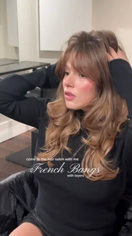 snip snip !! your sign to get bangs for winter !! 👩🏼‍🎨💌🫧✂️ by the best ever @davidmcneillondon <3 🌟REMEMBER!! it’s totally normal especially when getting short bangs/ fringe cut in, it’s okay to go home & see how it sits when you’ve styled it, & come back to alter it to your desired length + shape !!! 🤞🏼 #frenchbangs #layeredhaircut #finehairlayers #bangstutorial #haircut 