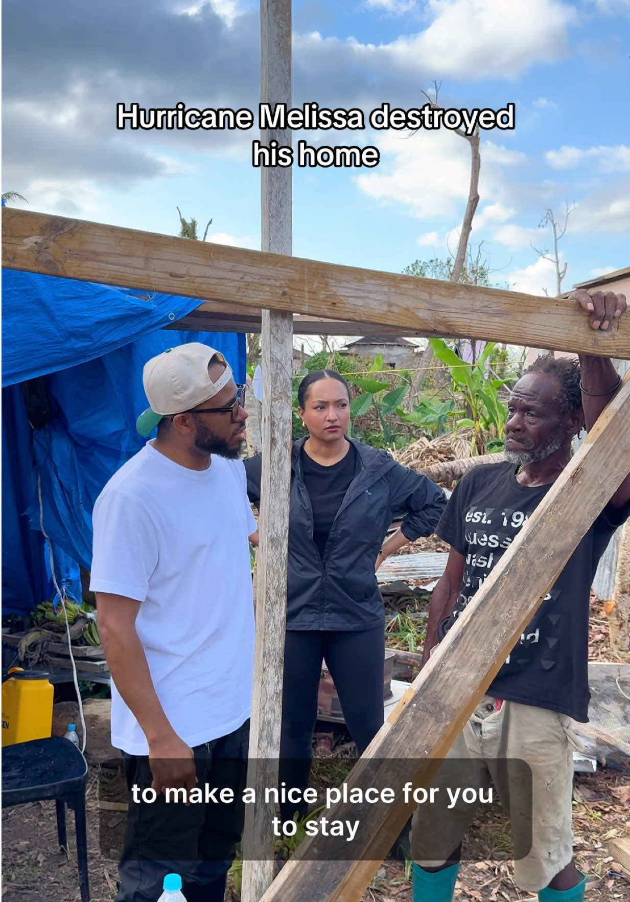 Please DONATE to the link in our bio let’s help Uncle build a small house: On our way to deliver more care packages, Ling saw a man walking alone — holding a tiny plate of food. Something in her spirit said turn around. We found him again after we finished deliveries. He goes by “Uncle”. And when we saw where he lived… our hearts broke. Hurricane Melissa destroyed his home. What’s left is a tarp, a sheet of tin, and a prayer. That’s where he sleeps. That’s all he has. We can’t just walk away. We want to build Uncle a tiny home — something safe, something dignified. But we need your help to do it. Fam — please donate whatever you can. We need to raise funds fast so we can buy supplies and get to work. Link in bio. Let’s show Uncle he’s not forgotten. ❤️
