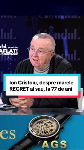 AI AFLAT! cu Ionuț Cristache, Ion Cristoiu, despre marele REGRET al sau, la 77 de ani: ”Nu aș mai face deloc!” #romania #regret #news #stirilezilei #gandul