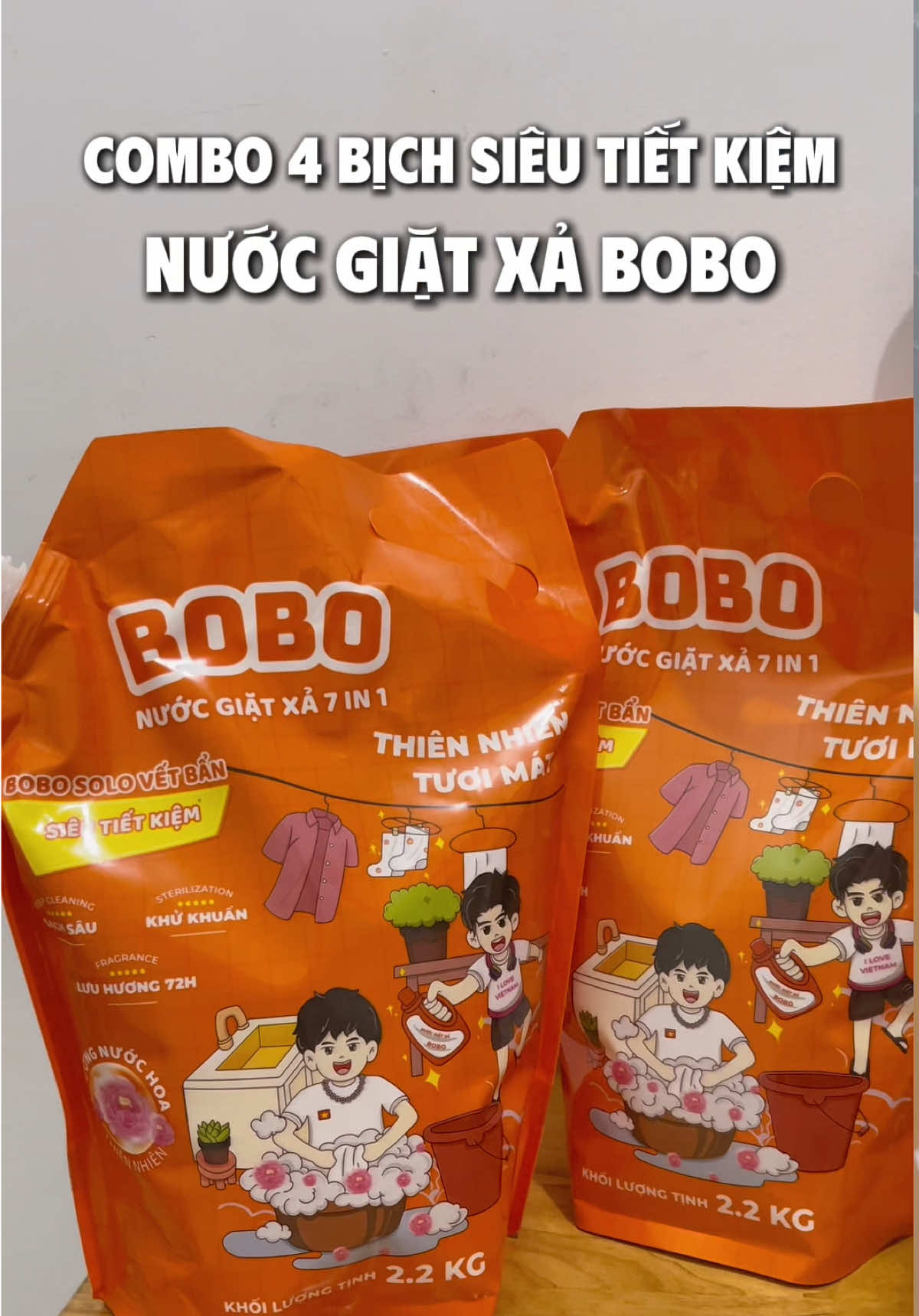Nhà đông, 9 người 10 ý, nên nước giặt cũng vậy, giờ mẹ kêu mua loại nào tiết kiệm dùng oke thì hốt luôn 4 bịch này vậy #nuocgiatxa #laundry #bobo #mevabe #mebimsua 