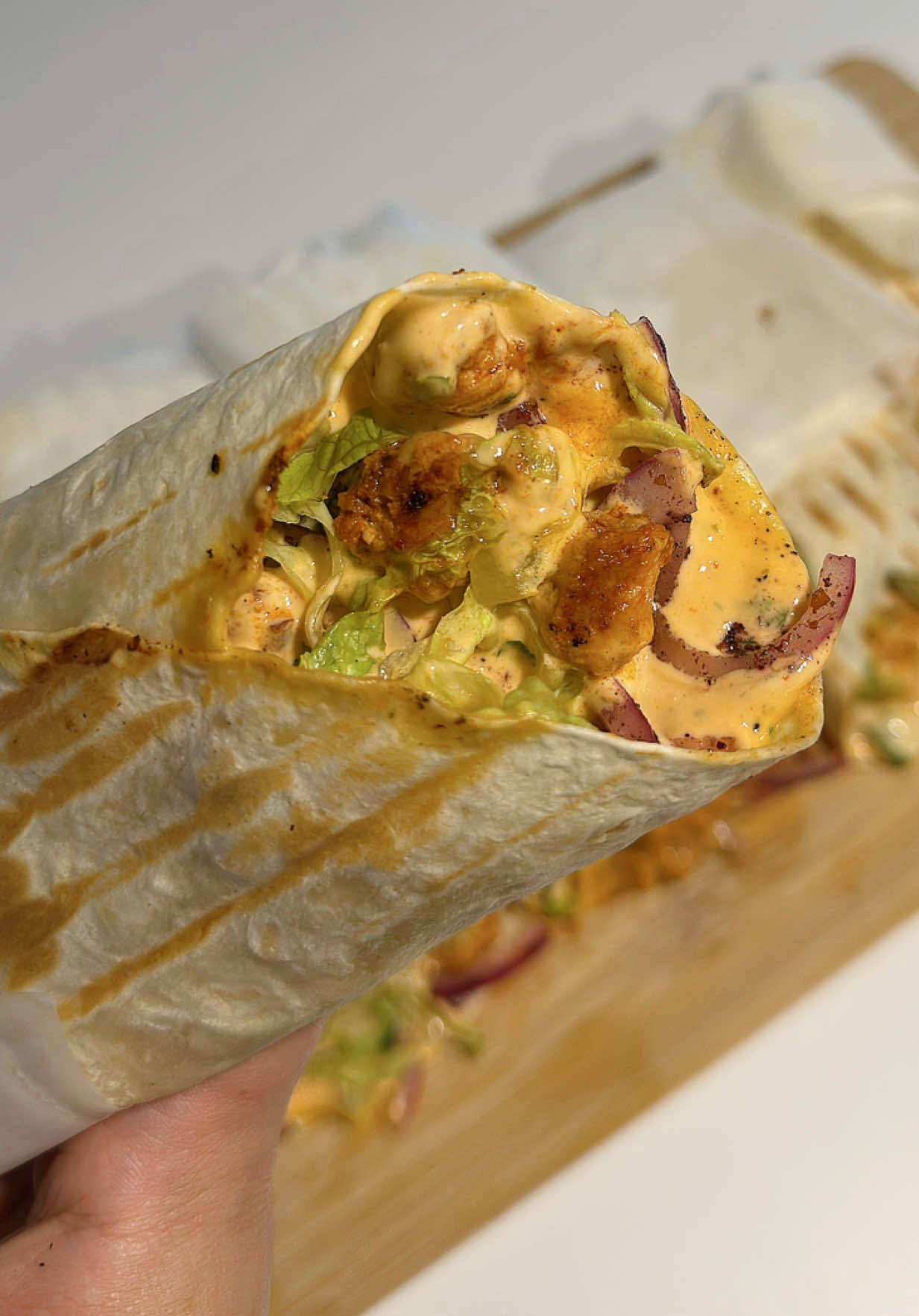 🌯🍗 Chicken Wrap - Tavuk Dürüm🤍 #chickenwrap #tavukdurum #EasyRecipes #kolaytarifler #fypp 