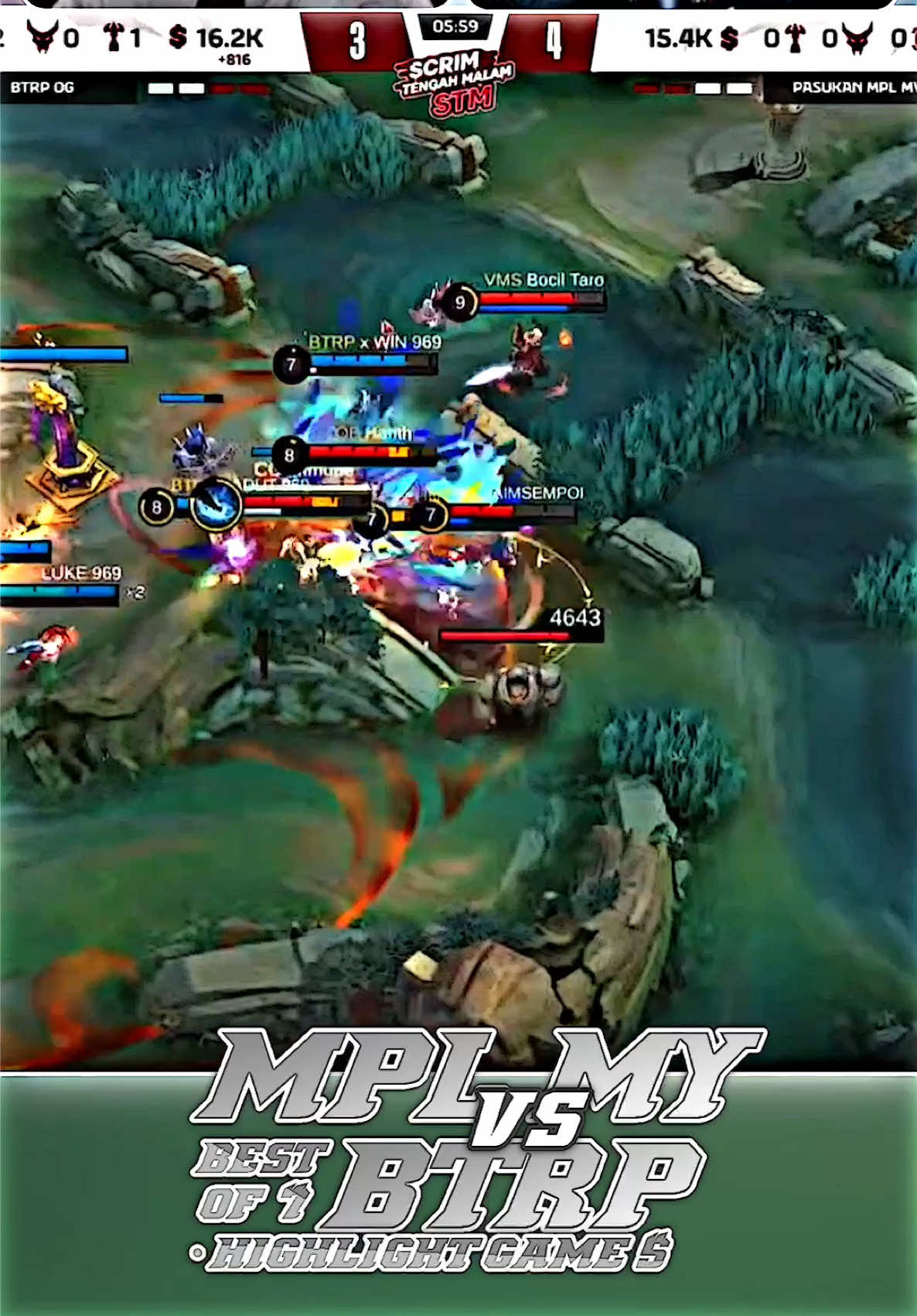 highlight • mplmy vs btrp | game 5 scrim tengah malam• #btrp #mplmy #WinWithMLBB #MLBB #fypシ  